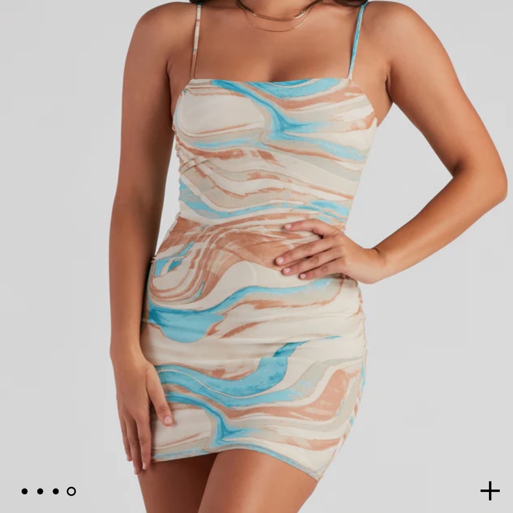 Sweet For You Marble Mesh Mini
Dress